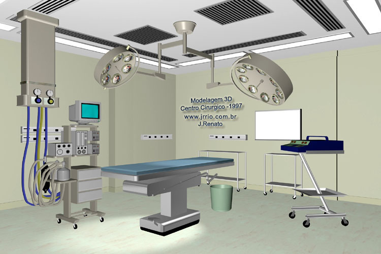 Maquete eletônica e modelagem 3D do centro cirúrgico