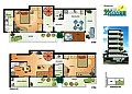 Apresenta&ccedil;&atilde;o de projeto de edif&iacute;cio - Plantas humanizadas dos apartamentos em corel draw
