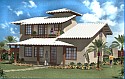 Perspectiva  e maquete eletr&ocirc;nica - casa praia estilo B&uacute;zios