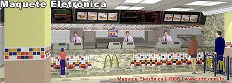 Loja MacDonalds - Interior visualizado com maquete eletrônica