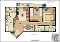 Planta baixa fotorealistica de apartamentos