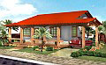 Casa 2 quartos estilo colonial - Planta e projeto em maquete eletr&ocirc;nica