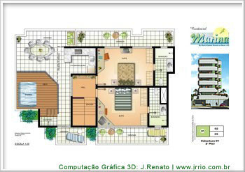 Planta humanizada - Cobertura - Piso 2 - Terraço