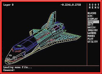 Antiga tela do Autocad e Perspectiva que vinha com o programa