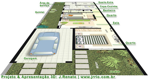 Planta vista em perspectiva