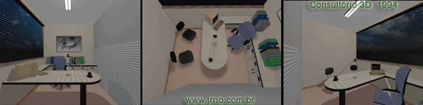 Consultorio / escritório -  Interior em modelo 3D usado também para vista em planta