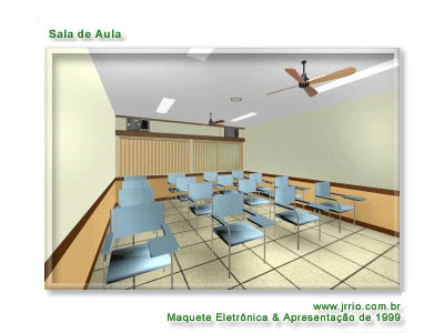 sala de aulas com vista para o fundo