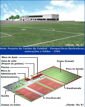 Maquete eletrônica de escola de futebol