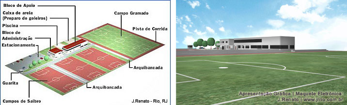 Maquete eletrônica de escola de futebol