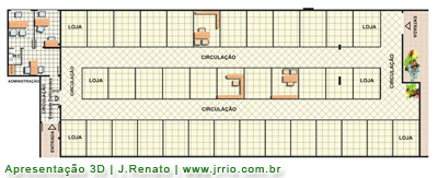 planta ou lay-out de shopping de informática