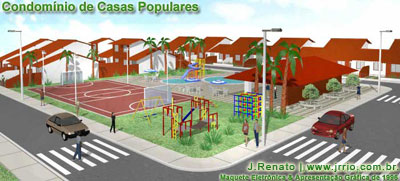 Maquete eletrnica | Condomnio de casas populares