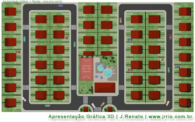 Maquete eletrnica do loteamento casas econmicas populares - planta de situao