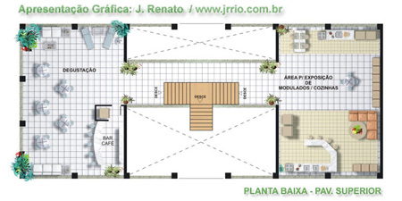 Planta baixa do segundo piso da loja