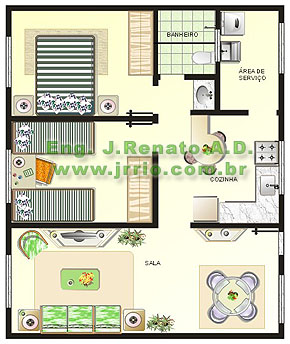 Planta do apartamento de 2 quartos