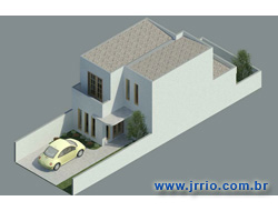 Perspectiva isométrica do sobrado obtida com Revit